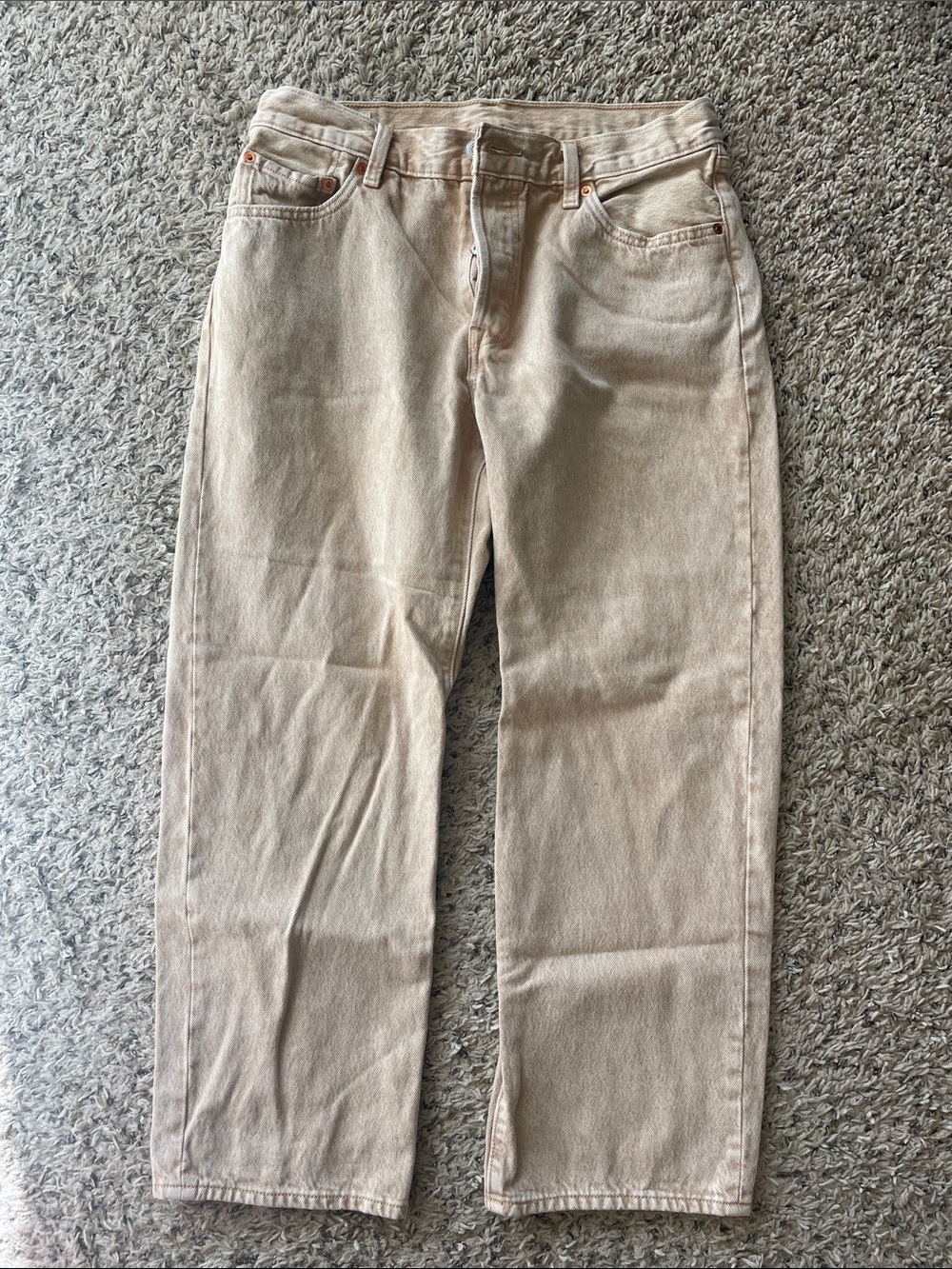 Levi's Beige Straight-Leg Jeans
